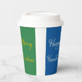 Happy Hanukkah Merry Christmas Dual Holiday Design Papieren Bekers (Links)