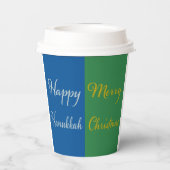 Happy Hanukkah Merry Christmas Dual Holiday Design Papieren Bekers (Achterkant)