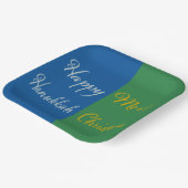 Happy Hanukkah Merry Christmas Dual Holiday Design Papieren Bordje (Gebogen)