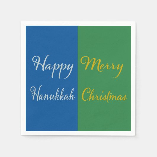 Happy Hanukkah Merry Christmas Dual Holiday Design Servet (Voorkant)