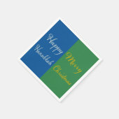Happy Hanukkah Merry Christmas Dual Holiday Design Servet (Hoek)