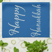 Happy Hanukkah Merry Christmas Dual Holiday Design Theedoek (Gevouwen)