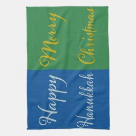 Happy Hanukkah Merry Christmas Dual Holiday Design Theedoek