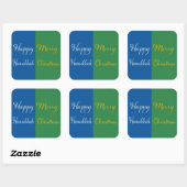 Happy Hanukkah Merry Christmas Dual Holiday Design Vierkante Sticker (Vel)