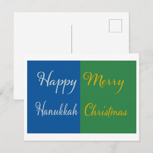 Happy Hanukkah Merry Christmas Dual Holiday Feestdagenkaart (Voorkant / Achterkant)