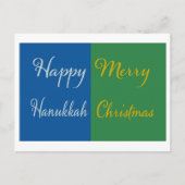 Happy Hanukkah Merry Christmas Dual Holiday Feestdagenkaart (Voorkant)