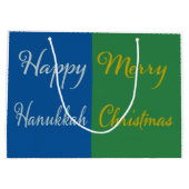 Happy Hanukkah Merry Christmas Dual Holiday Groot Cadeauzakje (Achterkant)