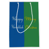 Happy Hanukkah Merry Christmas Dual Holiday  Medium Cadeauzakje (Voorkant)