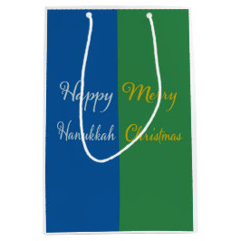 Happy Hanukkah Merry Christmas Dual Holiday  Medium Cadeauzakje