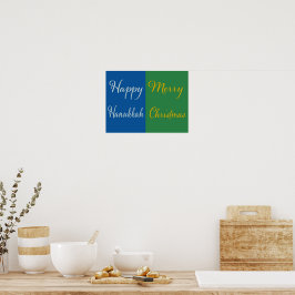Happy Hanukkah Merry Christmas Dual Holiday Poster