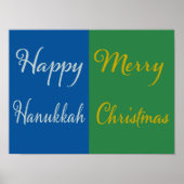 Happy Hanukkah Merry Christmas Dual Holiday Poster (Voorkant)