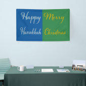 Happy Hanukkah Merry Christmas Dual Holiday Spandoek (Beurs)