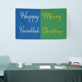 Happy Hanukkah Merry Christmas Dual Holiday Spandoek