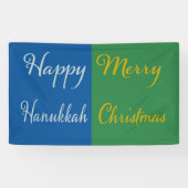 Happy Hanukkah Merry Christmas Dual Holiday Spandoek (Horizontaal)