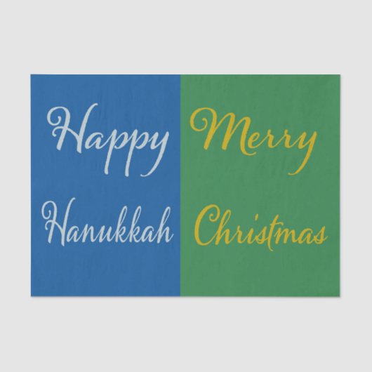 Happy Hanukkah Merry Christmas Dual Holiday  Tissuepapier (Voorkant)