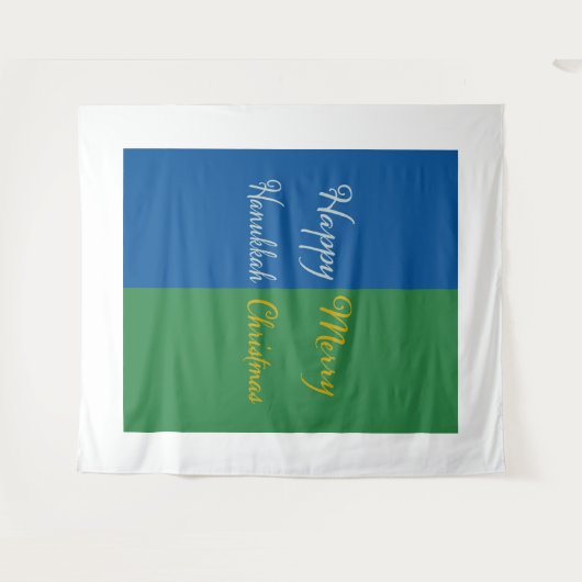 Happy Hanukkah Merry Christmas Dual Holiday Wandkleed (Voorkant (horizontaal))