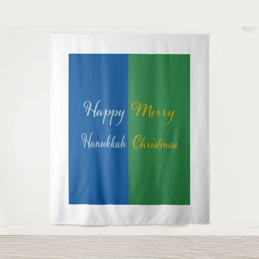 Happy Hanukkah Merry Christmas Dual Holiday Wandkleed (Voorkant)