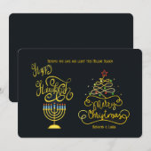 Happy Hanukkah Merry Christmas Holiday Kaart (Voorkant / Achterkant)