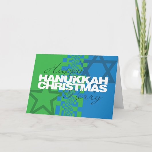Happy Hanukkah Merry Christmas Kaart (Voorkant)