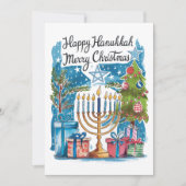Happy Hanukkah Merry Christmas Kaart (Voorkant)