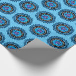 Happy Hanukkah met menorah blue Wrapping Paper Cadeaupapier<br><div class="desc">Geweldig patroon voor het verpakken van je Hanoekagiften. Blauwe menorah met ster van David op blauwe achtergrond, </div>