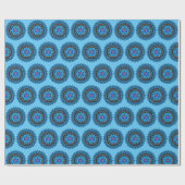 Happy Hanukkah met menorah blue Wrapping Paper Cadeaupapier (Vlak)