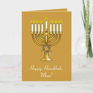 Happy Hanukkah met Menorah: mama Feestdagen Kaart