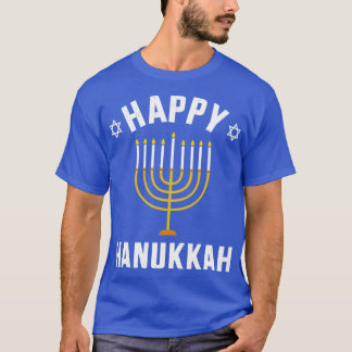 Happy hanukkah met menorah voor joodse kerst c t-shirt