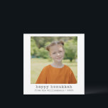Happy Hanukkah-minimalistische typemachine fotople Feestdagenkaart<br><div class="desc">Happy Hanukkah | Minimalistische Kaart voor tekstfotovakantie met schrijfmachine</div>
