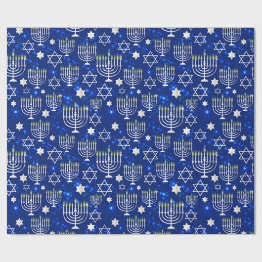 Happy Hanukkah Modern Cadeaupapier (Vlak)