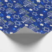 Happy Hanukkah Modern Cadeaupapier (Hoek)