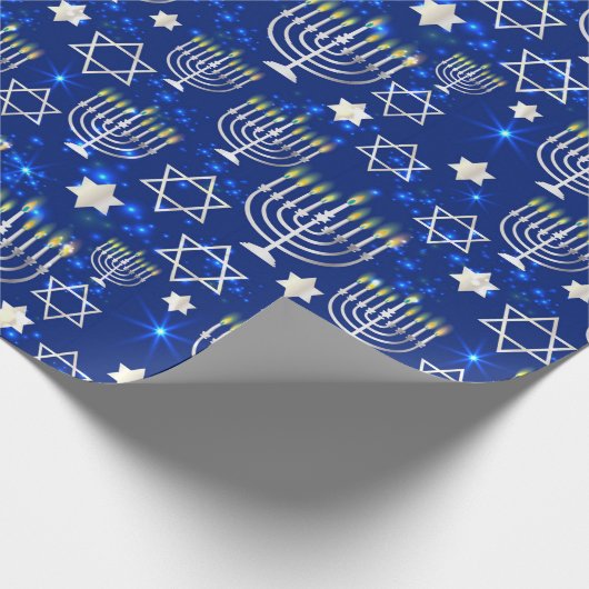 Happy Hanukkah Modern Cadeaupapier (Hoek)