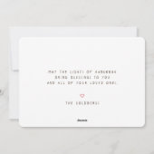 Happy Hanukkah Modern Dreidel Feestdagenkaart (Achterkant)