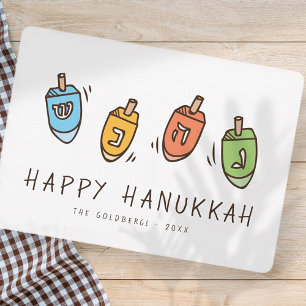 Happy Hanukkah Modern Dreidel Feestdagenkaart