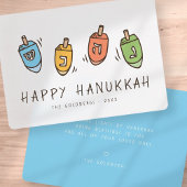 Happy Hanukkah Modern Dreidel Feestdagenkaart