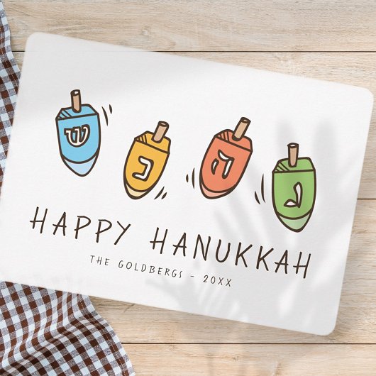 Happy Hanukkah Modern Dreidel Feestdagenkaart