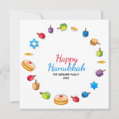 Happy Hanukkah Modern Foto Dreidel Star Name (Voorkant)