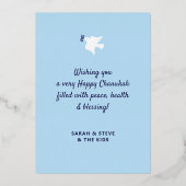 Happy Hanukkah Modern Greeting Gold Folie Feestdagenkaart (Achterkant)