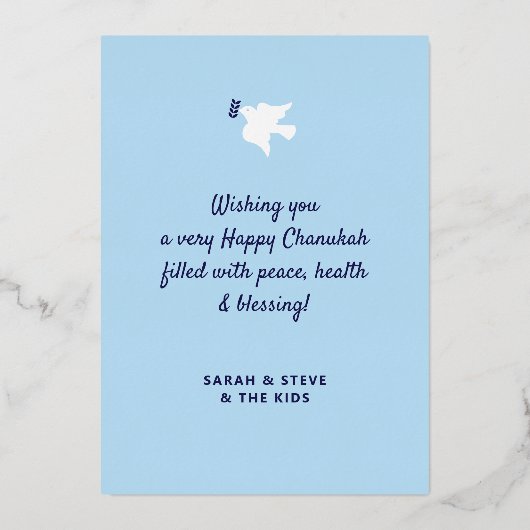 Happy Hanukkah Modern Greeting Gold Folie Feestdagenkaart (Achterkant)