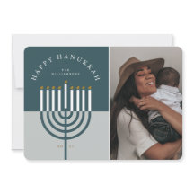 Happy Hanukkah Modern Menorah Candle