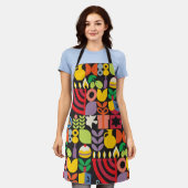 Happy Hanukkah Modern Menorah Latkes & Stars Schort (Gedragen)