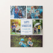 Happy Hanukkah Modern Photo Collage Cute Custom Legpuzzel (Verticaal)