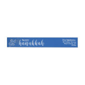 Happy Hanukkah Modern Script Blauw & Wit (Individueel)