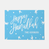 Happy Hanukkah Modern Script Custom Name Deurmat (Voorkant)
