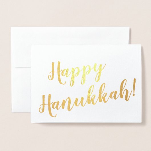 Happy Hanukkah modern script typografie aangepast Folie Kaarten (Voorkant met envelop)