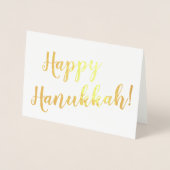 Happy Hanukkah modern script typografie aangepast Folie Kaarten (Voorkant)
