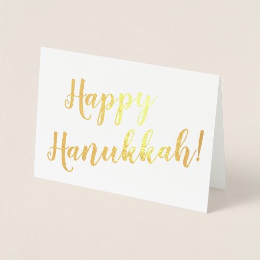 Happy Hanukkah modern script typografie aangepast Folie Kaarten (Voorkant)