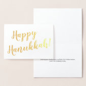 Happy Hanukkah modern script typografie aangepast Folie Kaarten (Display)
