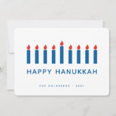 Happy Hanukkah Modern Simple Candle Lichten Feestdagenkaart (Voorkant)