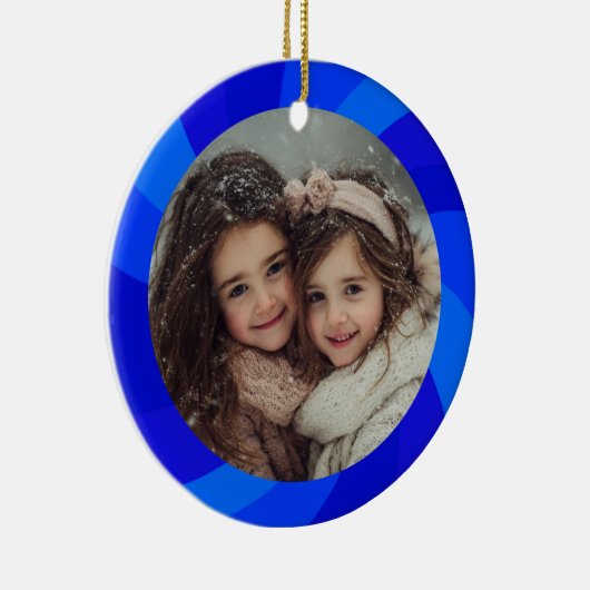 HAPPY HANUKKAH Modern Swirl Star Custom PHOTO Keramisch Ornament (Rechts)